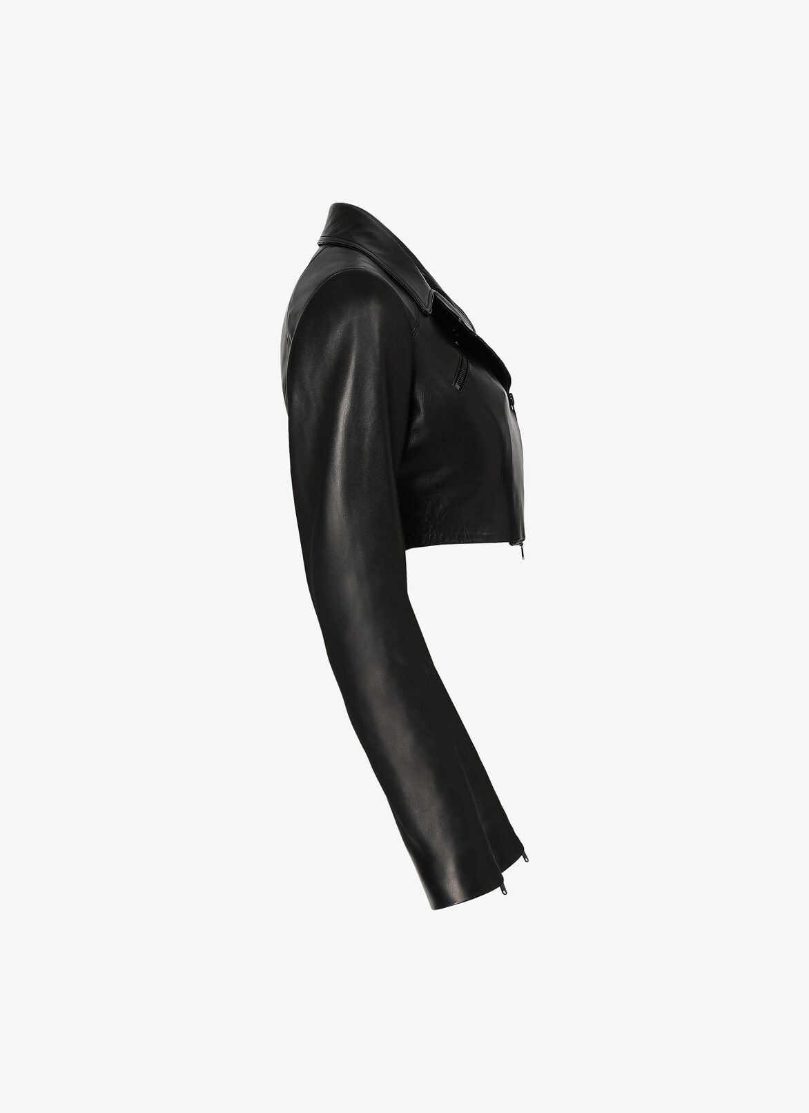 Leather Bomber Jacket ALAÏA BLACK LEATHER BOMBER JACKET
